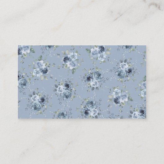 Blauw Bloemen Datum Nacht Ideeën Vrijgezellenfeest Informatiekaartje (Achterkant)