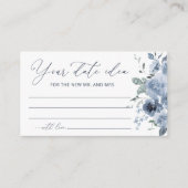 Blauw Bloemen Datum Nacht Ideeën Vrijgezellenfeest Informatiekaartje (Voorkant)