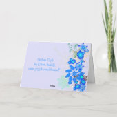 Blauw Bloemen Deco - Dank u Bedankkaart (Achterkant)