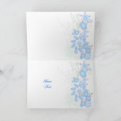 Blauw Bloemen Deco - Dank u Bedankkaart (Binnen)