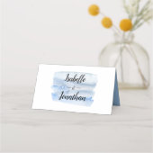 Blauw Bloemen DIY Bruiloft Plaats Kaart Plaatskaartje (Achterkant)