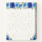 Blauw Bloemen Donkere Huid Prinses Gastenboek Notitieboek (Achterkant)