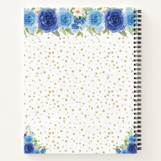 Blauw Bloemen Donkere Huid Prinses Gastenboek Notitieboek (Achterkant)