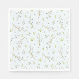 Blauw Bloemen en groen jongen baby shower Servet