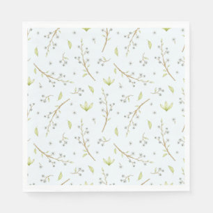 Blauw Bloemen en groen jongen baby shower Servet