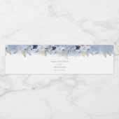 blauw bloemen - etiket van het flesje (Enkel label)