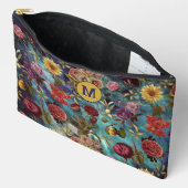  blauw Bloemen Etui (Open)