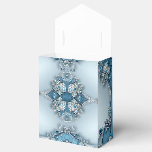 Blauw Bloemen Favoriet Box Bedankdoosjes (Geopend)