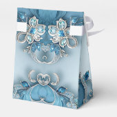 Blauw Bloemen Favoriet Box Bedankdoosjes (Achterkant)