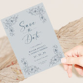 Blauw Bloemen Foto Save the Date