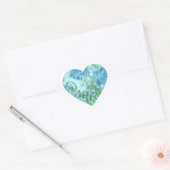  Blauw Bloemen Frans Parijs Postmark Patroon Hart Sticker (Envelop)