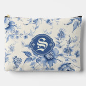 Blauw Bloemen Frans Toile Chinoiserie gepersonalis Etui (Voorkant)
