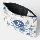Blauw Bloemen Frans Toile Chinoiserie gepersonalis Etui (Open)