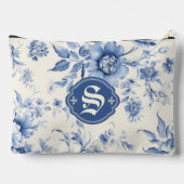 Blauw Bloemen Frans Toile Chinoiserie gepersonalis Etui (Achterkant)