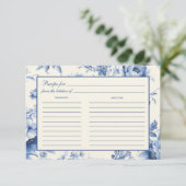 Blauw Bloemen Frans Vrijgezellenfeest van het toil Informatiekaartje (Staand voorkant)