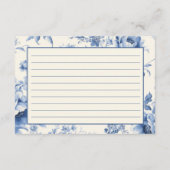 Blauw Bloemen Frans Vrijgezellenfeest van het toil Informatiekaartje (Achterkant)