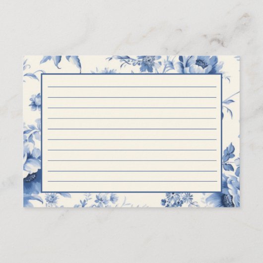 Blauw Bloemen Frans Vrijgezellenfeest van het toil Informatiekaartje (Achterkant)