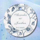 Blauw Bloemen Franse bruiloft Dank u Bedankjes Labels