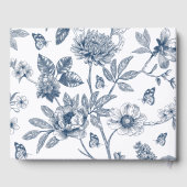 Blauw  Bloemen Franse bruiloft Gastenboek (Achterkant)