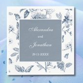 Blauw  Bloemen Franse bruiloft Servet