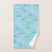 Blauw Bloemen gedrukt Bad Handdoek (Handdoek)