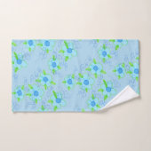 Blauw Bloemen gedrukt Bad Handdoek (Handdoek)