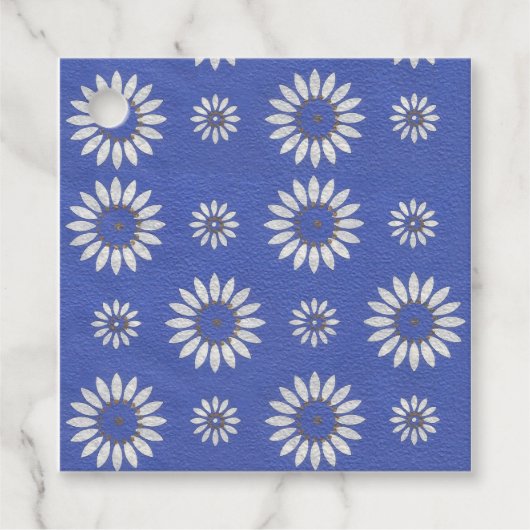 Blauw Bloemen Gift Label (Voorkant)
