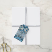 Blauw Bloemen Gift Label Cadeaulabel (Met Touw)