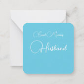  Blauw Bloemen Goedemorgen Man Notitiekaartje (Achterkant)