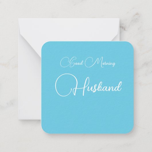  Blauw Bloemen Goedemorgen Man Notitiekaartje (Achterkant)