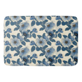 Blauw Bloemen Goud Glitter Japans Ukiyo-e Badmat (Voorkant)