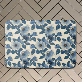 Blauw Bloemen Goud Glitter Japans Ukiyo-e Badmat