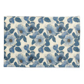 Blauw Bloemen Goud Glitter Japans Ukiyo-e Kussensloop (Achterkant)