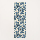 Blauw Bloemen Goud Glitter Japans Ukiyo-e Yogamat (Voorkant)