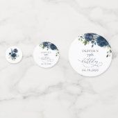 Blauw Bloemen, Groen, Boho, Verjaardag Confetti (Achterkanten)