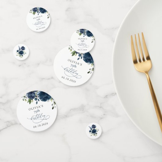 Blauw Bloemen, Groen, Boho, Verjaardag Confetti (Groep)