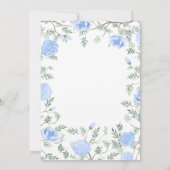 Blauw Bloemen Groen Modern Waterverf Bruiloft Kaart (Achterkant)