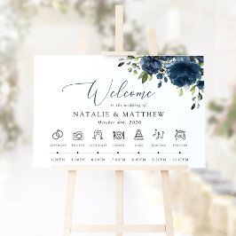 Blauw Bloemen, Groene Tinten, Trouwtijdlijn Poster