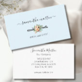 Blauw Bloemen Haar Stylist Visitekaartje