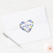 Blauw Bloemen & Hart Gepersonaliseerd Vrijgezellen Hart Sticker (Envelop)