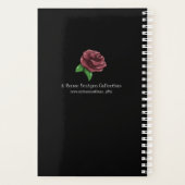Blauw Bloemen Hart Zwart Strepen Planner (Achterkant)