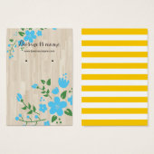 Blauw Bloemen Houten Rustieke Achtergrond Oorbel K Visitekaartje (Voorkant /achterkant)