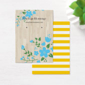 Blauw Bloemen Houten Rustieke Achtergrond Oorbel K Visitekaartje (Bureau)