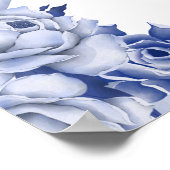  Blauw Bloemen Huwelijk Welkom Teken Poster (Hoek)