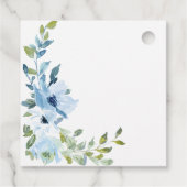Blauw Bloemen Jongen Baby In Bloem Douche Bedankjes Labels (Achterkant)