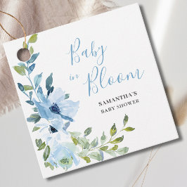 Blauw Bloemen Jongen Baby In Bloem Douche Bedankjes Labels
