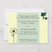 Blauw bloemen kaart (Achterkant)