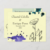 Blauw bloemen kaart (Voorkant / Achterkant)