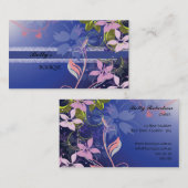 Blauw Bloemen Kant Visitekaartje (Voorkant / Achterkant)