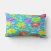 Blauw Bloemen Kussen – Kleurrijk Decoratief Kussen (Achterkant)